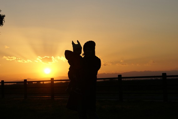 関宿城の夕日